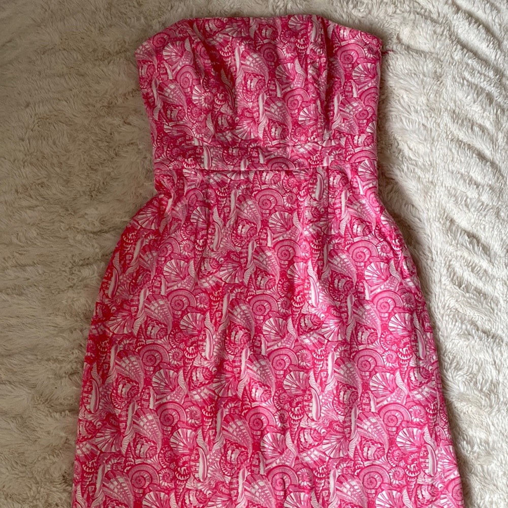 Vineyard vines sleeveless pink seashell sheath dress